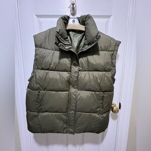 Olive Green Puffer Vest
